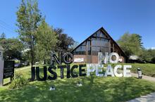 church with no justice no peace sign